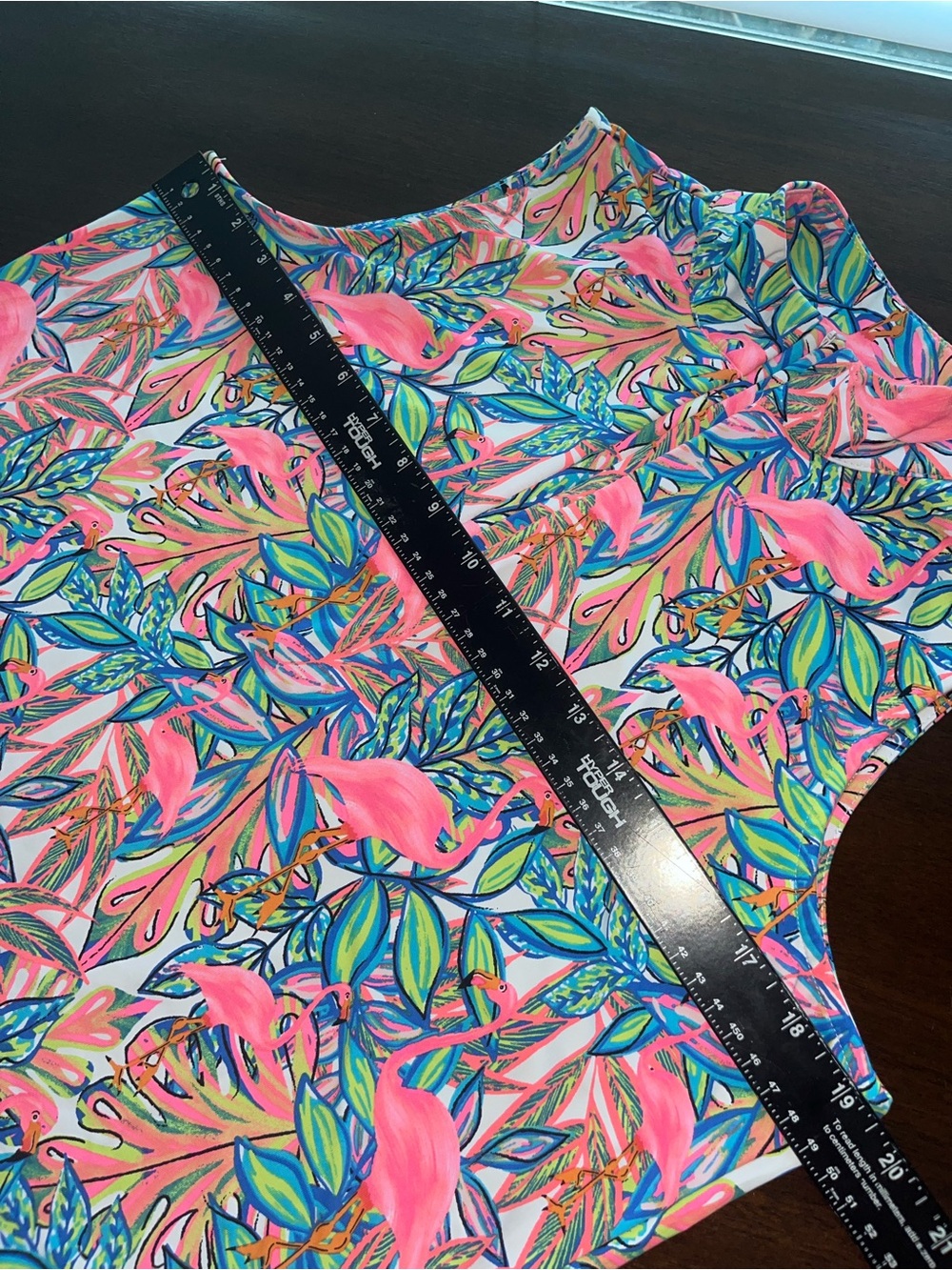 Lulu B Sleeveless Top Flamingo Tropical Resort Golf Coastal Athletic Tank Sz M - Picture 10 of 11